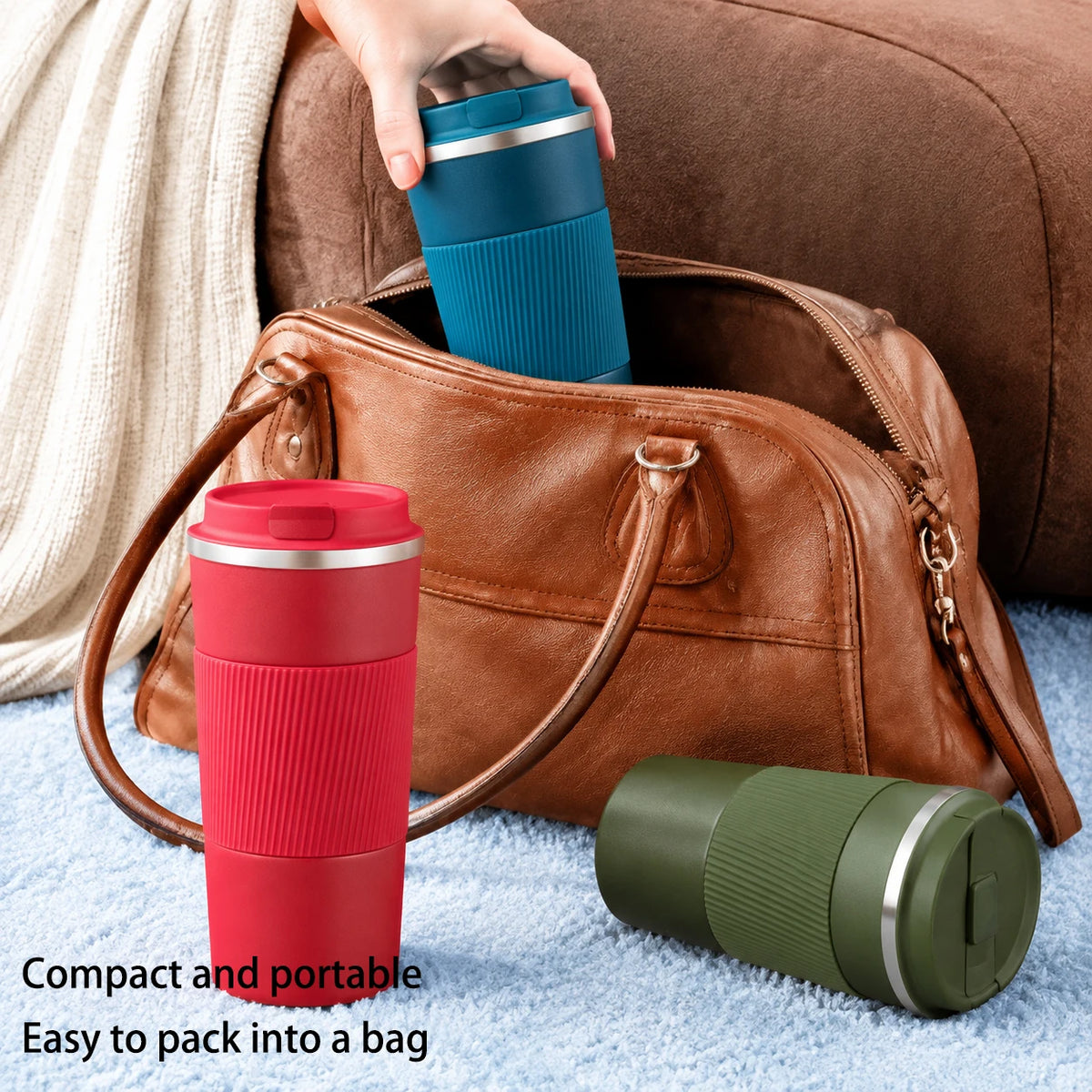 380/510ML Stainless Steel Car Thermal Cup Coffee Cup  for Outdoor Sports Cold and Heat Thermal Mug Tumbler Insulated Flask Water