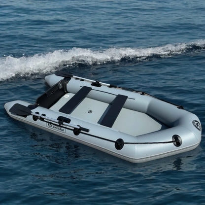 9.2FT Inflatable PVC Boat | Fishing, Surfing & Kayak Racing Dinghy – Portable Assault Boat for 3-4 People Outdoor Watersports