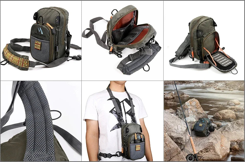 MAXCATCH Canvas Fly Fishing Chest Pack