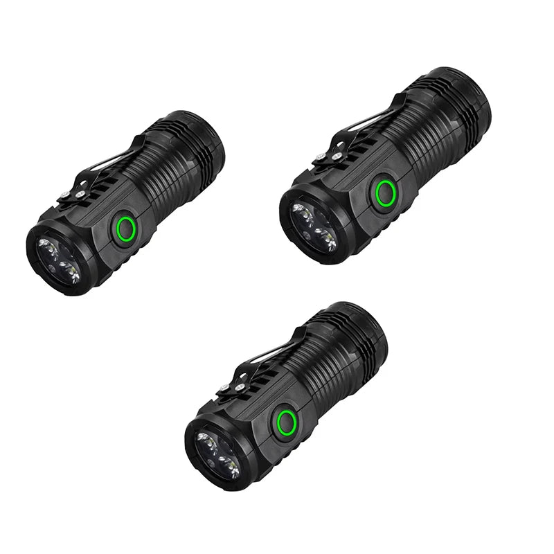 Rechargeable Outdoor Flashlight Portable Strong Light Waterproof Torch for Camping Walking Portable EDC Lighting Lamp