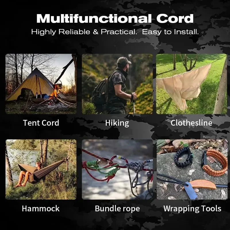 Military 550 Paracord Rope 100M 50M 31M 7 Strand 4mm Parachute Cord Camping Survival Tactical Hiking DIY Bracelet Tent Line