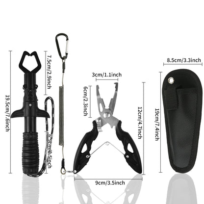 Fishing Pliers and Fish Gripper Set