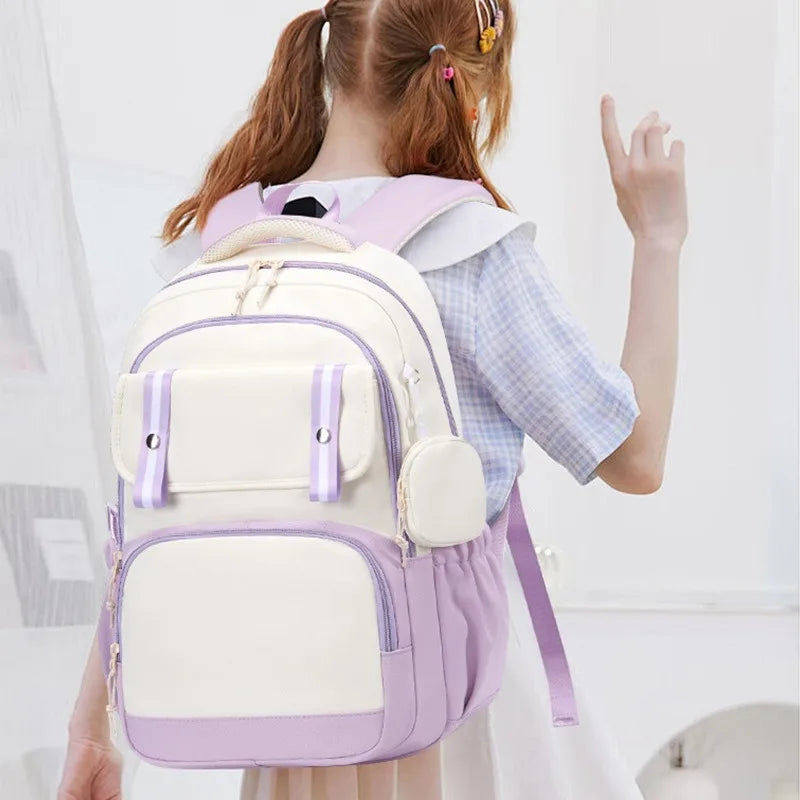 My Little Pony Large Capacity Backpack Cartoon Daypack Travel Commute Knapsack Schoolbag for Kids Girls Mochila With Coin Purse