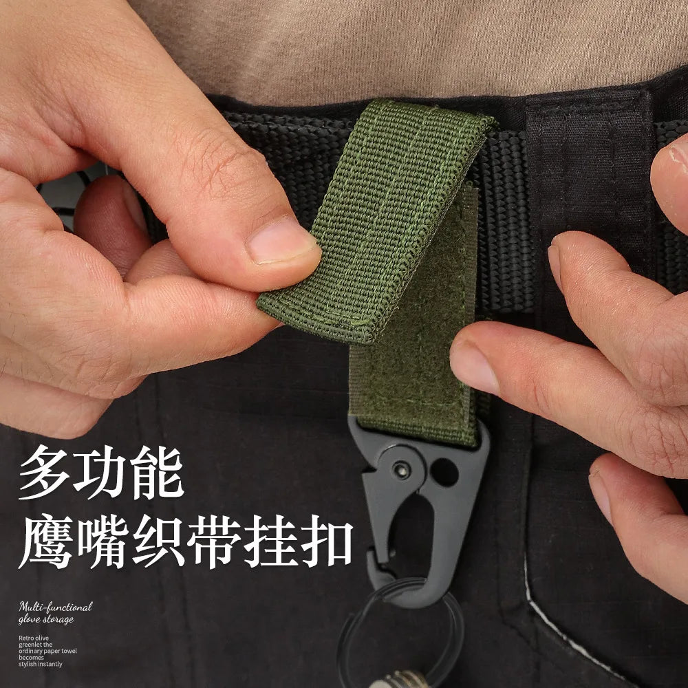 Carabiner High Strength Nylon Key Hook MOLLE Webbing Buckle Hanging System Belt Buckle Hanging Camping Hiking Accessories