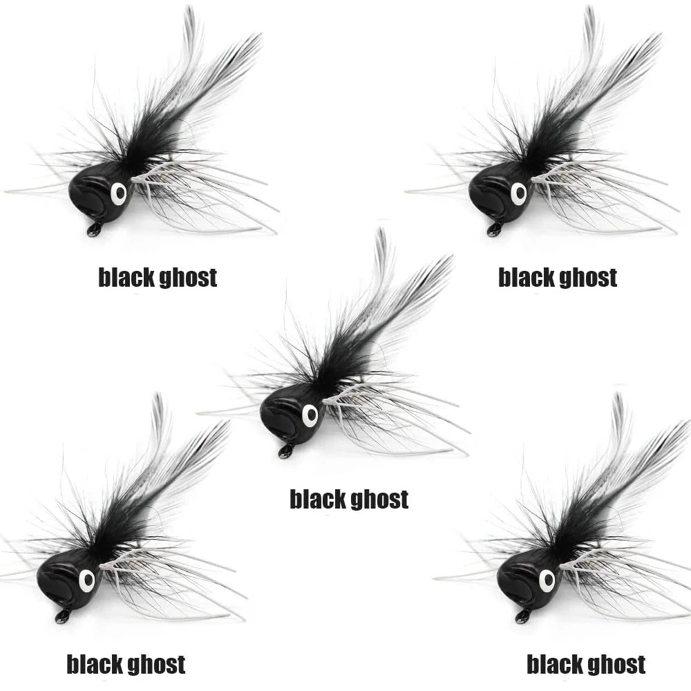 GOBAIT Topwater Popper Flies (5 Pack)