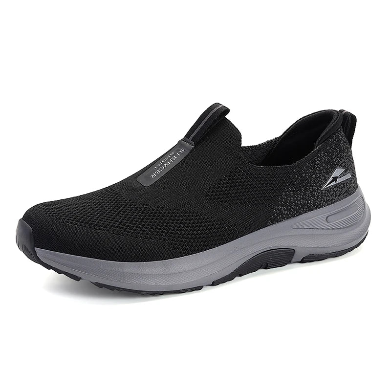 Men’s Lightweight Walking Shoes – Casual Slip-On Sneakers with Breathable Fly Woven Mesh, Comfortable Everyday Footwear