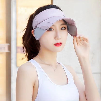 New Summer Outdoor Casual Empty Cap for Men & Women, Fishing Hat with Widened Retractable Brim for Sun Protection