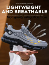 Men’s Outdoor Safety Shoes – Breathable Non-Slip Hiking Sneakers | Anti-Smash Steel Toe Work Boots