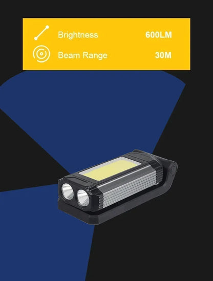 1/2/4PCS Magnetic COB Work Light USB Rechargeable LED Flashlight Portable Lantern Camping Light Type-C Power Bank Function Lamp