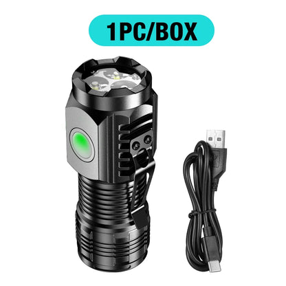 New Ultra Powerful Flashlight 3 Core LED Mini Tactical Flashlight USB Rechargeable High Power LED Torch With Magnet Hand Lamp