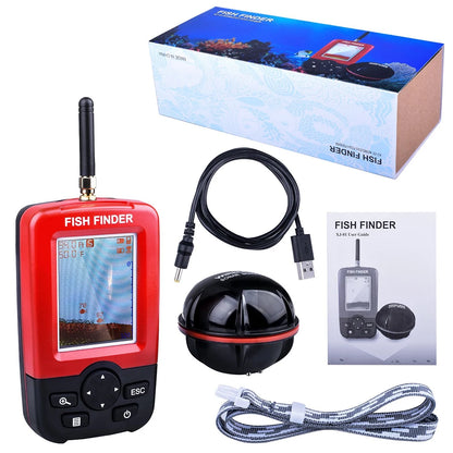 2-in-1 Portable Fish Finder: Wireless Castable Sonar + Wired Transducer