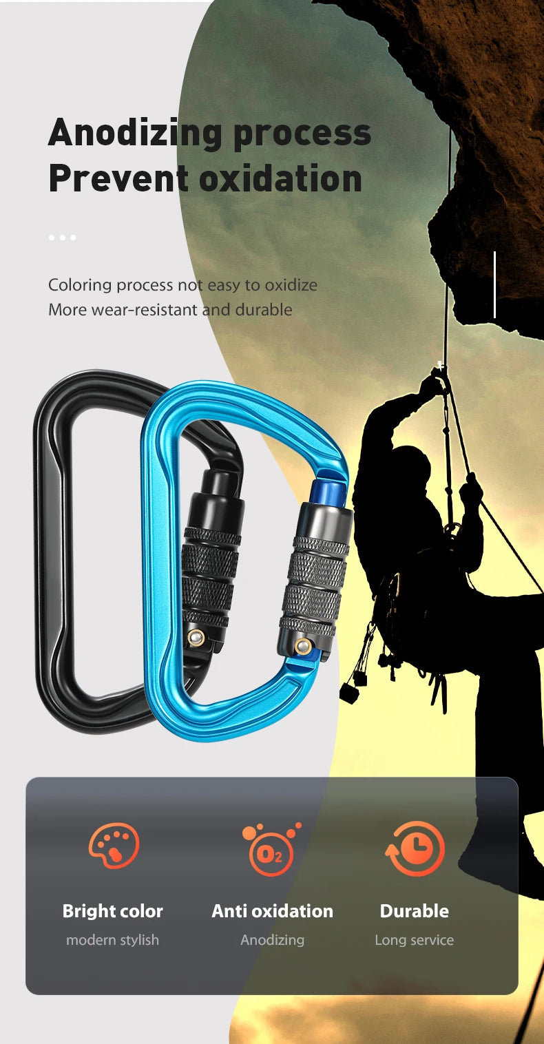 CLIWIZ 30kN Aluminum Safty Climbing Snap Hook New Good Quality H Section D-Twist Carabiner Snap Hook CE/UIAA