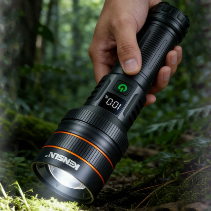 Bright Spotlight Long Range LED Flashlight Type-C Charging Strong Light Lamp Tactical Torch Waterproof Zoom Outdoor Lantern
