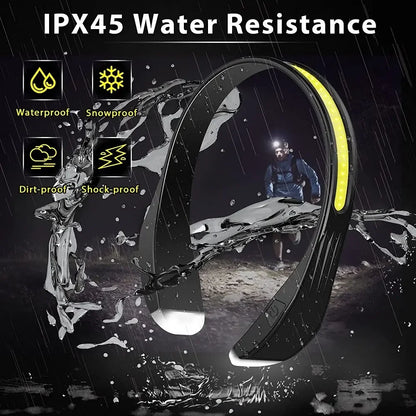Rechargeable Headlamp 3Lighting Modes COB with Tail Red Light Wide Angle Lighting for Outdoor Running Camping Work