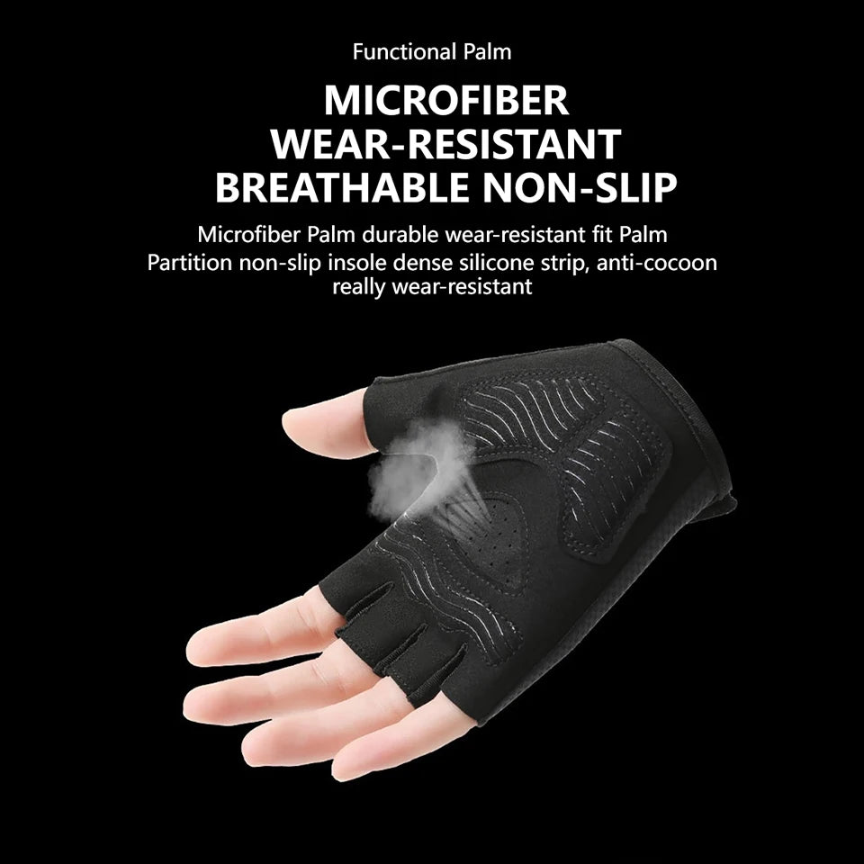 GETINFIT Summer Cycling Half Finger Gloves Lightweight Breathable Non-Slip Durable Shock Absorbing Outdoor Gym Hiking Running