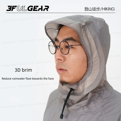 3F UL GEAR QingSuo Spilt Rain Poncho Outdoor Ultralight Sleeve Rain Coats 15D Nylon Waterproof Hiking Cycling Mountaineering