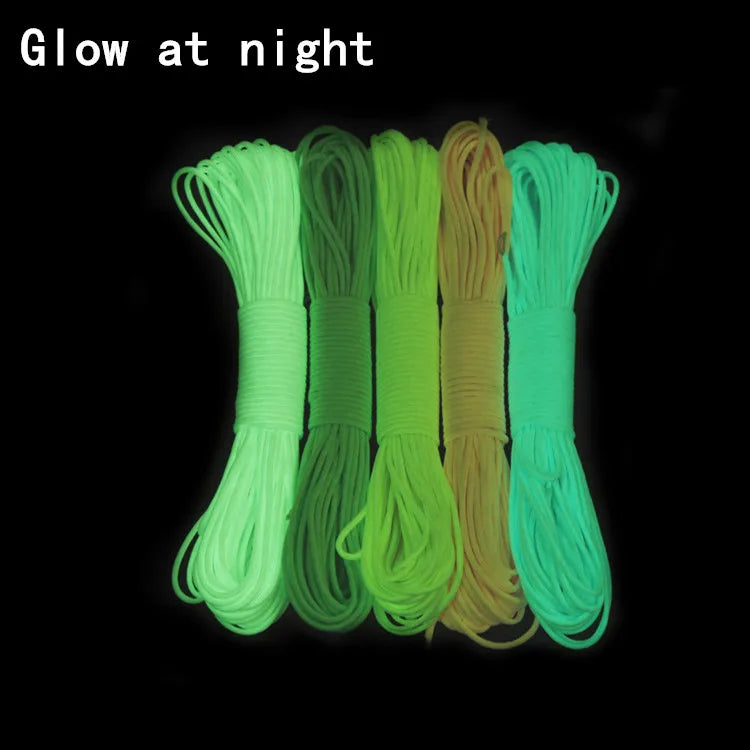 Glow in The Dark Luminous Paracord Rope 9 Strands 4mm Nylon 550 Tent Cord Parachute Camping Bundle Lanyard Survival EDC