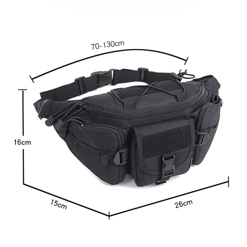 HOMEFISH Outdoor Waist Bag Men's Tactical Waterproof Molle Camouflage Hunting Hiking Climbing Nylon Mobile Phone Belt Pack
