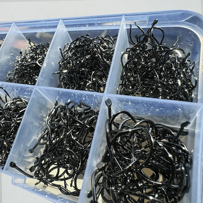 Carbon Steel Fishing Hook Assortment (300/500 Pack)