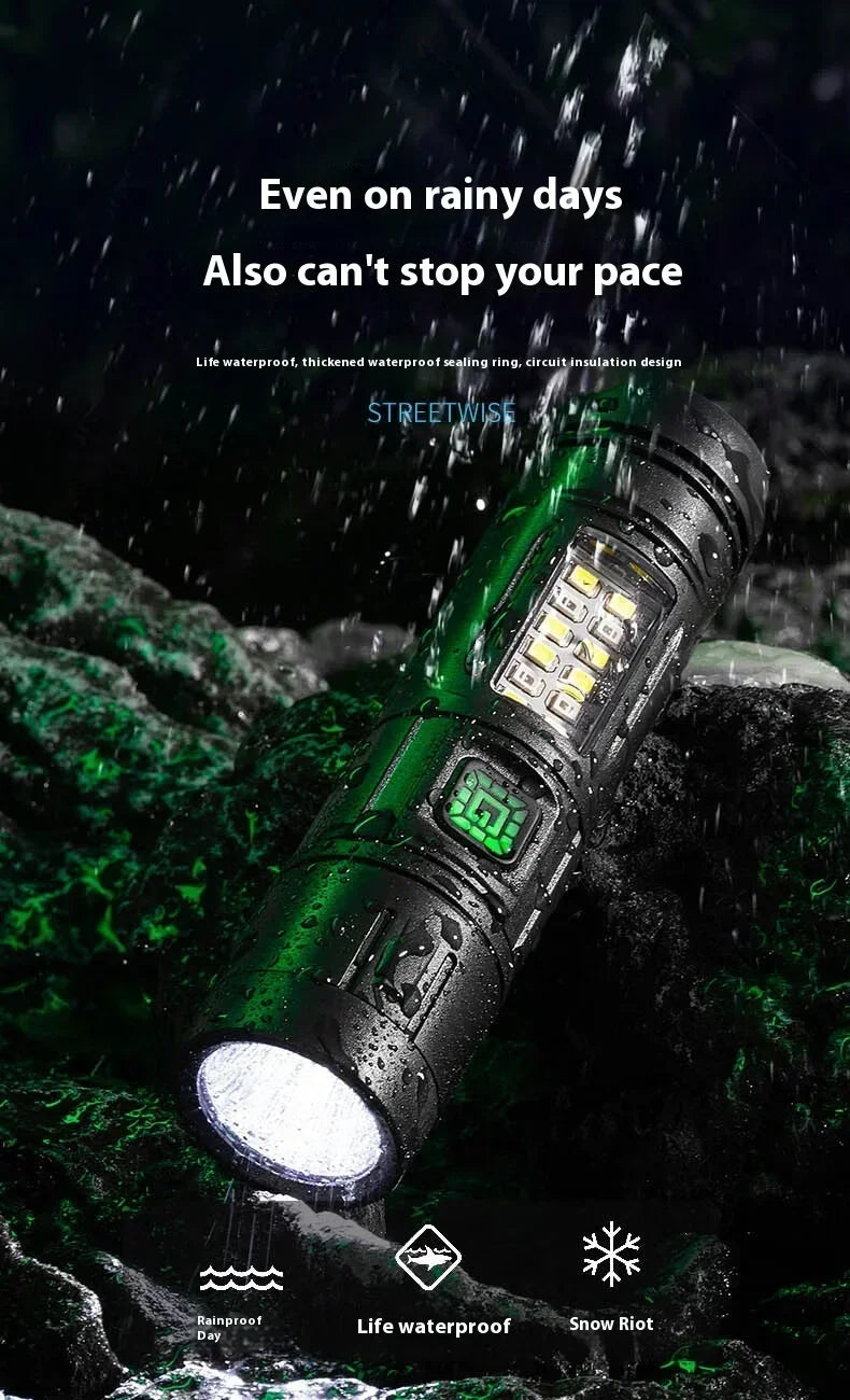 High Power Rechargeable LED Flashlight Strong Torch with Battery for Fishing Hunting Camping Lantern