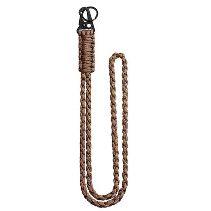 Heavy Duty Braided 550 Paracord Neck Lanyard Keychain Survival Parachute Rope Lanyard Necklace HK Clip Key Ring Outdoor Tools
