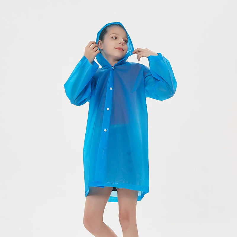 Children Rain Poncho Non-Disposable Travel Rain Gear Coat Outdoor Hiking Accessories Child Raincoat Kids Rainwear Waterproof