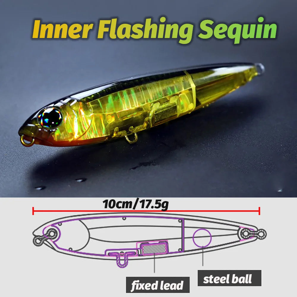 GOBAIT Floating Pencil Topwater Lure, 10cm Walk-the-Dog