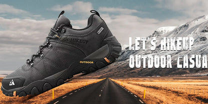 HIKEUP Non-slip Men Hiking Shoes Breathable Outdoor Wear Resistant Splashproof Climbing Men Sneaker Tourism Mountain Shoes