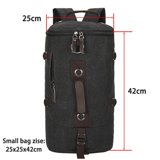 Men’s Canvas Travel Backpack – Large Capacity Mountaineering & Shoulder Bag