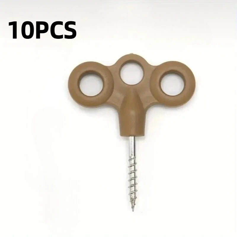 10PCS Multi-rope Fixing Ground Nails Stainless Steel Ground Anchors for Camping Hiking Trampoline Tents Heavy Duty for Outdoor