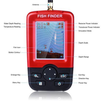 2-in-1 Portable Fish Finder: Wireless Castable Sonar + Wired Transducer