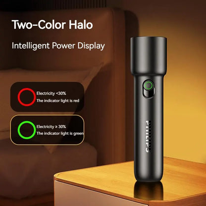 Philips 2025 New EDC Portable Flashlight Rechargeable LED Flashlights for Defensa Personal Self Defense Camping Hiking