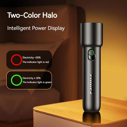 Philips 2025 New EDC Portable Flashlight Rechargeable LED Flashlights for Defensa Personal Self Defense Camping Hiking