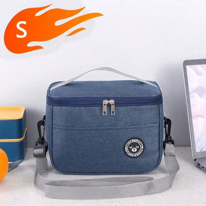 Capacity hand-held with shoulder strap insulated bag, lunch box bag, student thickened waterproof lunch bag。-zmt