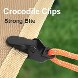 10 Pcs Outdoor Tent Clip Hard Wind Rope Clamps Tarpaulin  Awning Fixed Tool Reusable Mountaineering Camping Accessories Mini