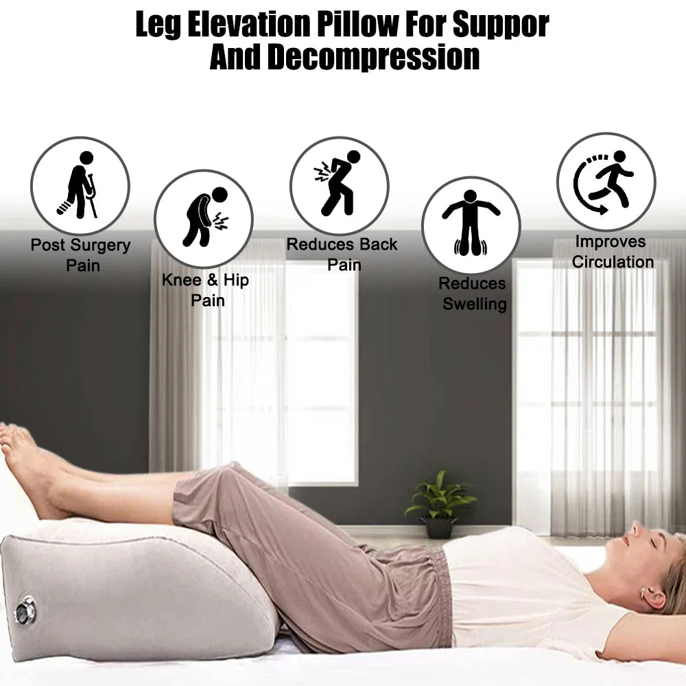 Inflatable Leg Pillow Foot Pillow Elevation Leg Pillows For Travel Camping Sleeping Wedge Pillow Knee Cushion PVC Portable