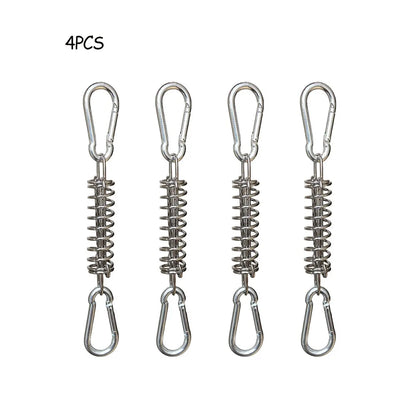 4/6Pcs Camping Tent Wind Rope Spring Buckle Tent Tensioner Camping Deck Pegs with Carabiner Clips Awning Tightener Fixed Hook