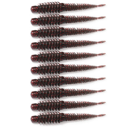 10PCS Soft Lures 6.5cm 7.5cm 8.5cm Thread TPE Worm Jig Hook Carp Fishing Tackle Pesca Swimbait Gear Fishy Flavor Kit Bait
