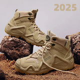 2025 Men’s Mountaineering Boots – Thick Sole Outdoor Hiking Sneakers | Non-Slip Wear-Resistant Autumn Work Shoes