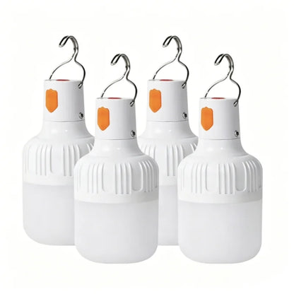 2PCS USB Rechargeable LED Bulb with Hook Portable Emergency Light for Outdoor Camping Fishing Hiking Security