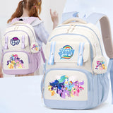 My Little Pony Large Capacity Backpack Cartoon Daypack Travel Commute Knapsack Schoolbag for Kids Girls Mochila With Coin Purse