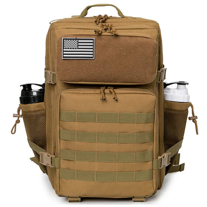 45L Tactical Backpack Molle System Men's Outdoor Hiking Rucksack with Bottle Holder EDC GYM Hunting Bag for Survival