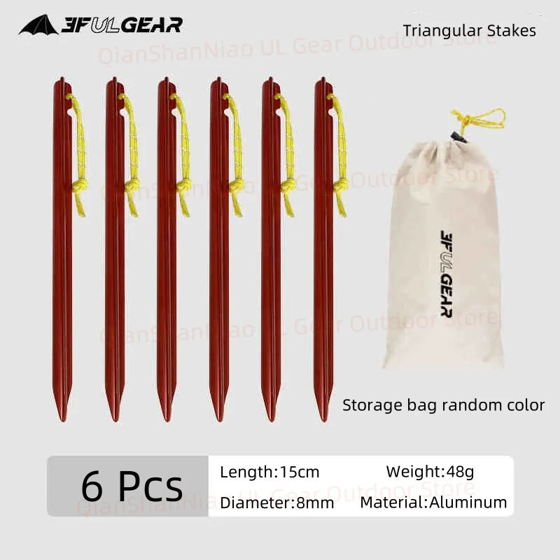3F UL Gear 15.5cm/20cm Outdoor Ultralight Aluminum Alloy Stakes Camping Carbon Fiber Guy Line Canopy Rope Nails Tent Accessories