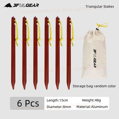 3F UL Gear 15.5cm/20cm Outdoor Ultralight Aluminum Alloy Stakes Camping Carbon Fiber Guy Line Canopy Rope Nails Tent Accessories