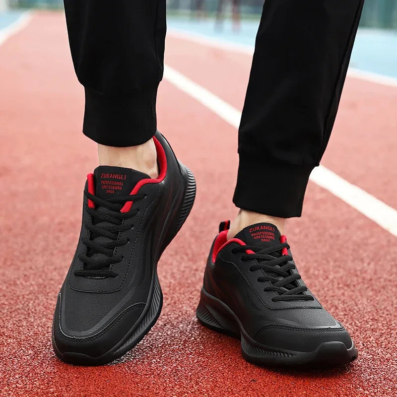 Men’s Waterproof Leather Running Shoes – Anti-Slip Wear-Resistant Walking & Sport Sneakers