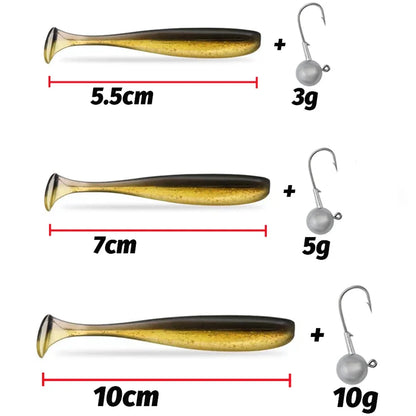 GOBAIT T-Tail Worm and Jig Head Kit