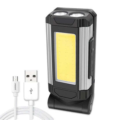 1/2/4PCS Magnetic COB Work Light USB Rechargeable LED Flashlight Portable Lantern Camping Light Type-C Power Bank Function Lamp