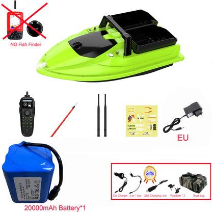 Sonar Bait Boat with Color Fish Finder Screen & Dual Hopper