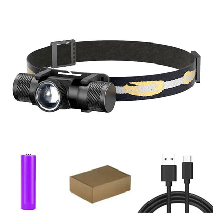Newest LED Headlamp High Power Headlight 18650 Rechargeable USB Type-C Torch Camping Hunting Flashlight Lamp