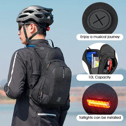 WEST BIKING 10L Ultralight Cycling Backpack Ergonomic Strap Reflective Bicycle Bag With Water Bag Traveling Hiking Cycling Bag
